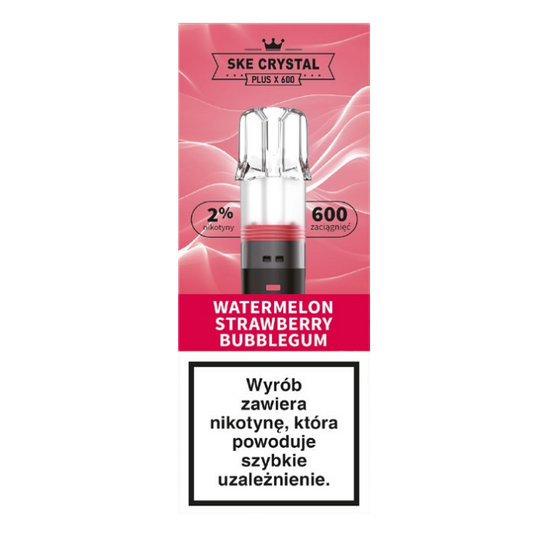 Crystal Plus X 600 Watermelon Strawberry Bubblegum - BEZ GRZAŁKI