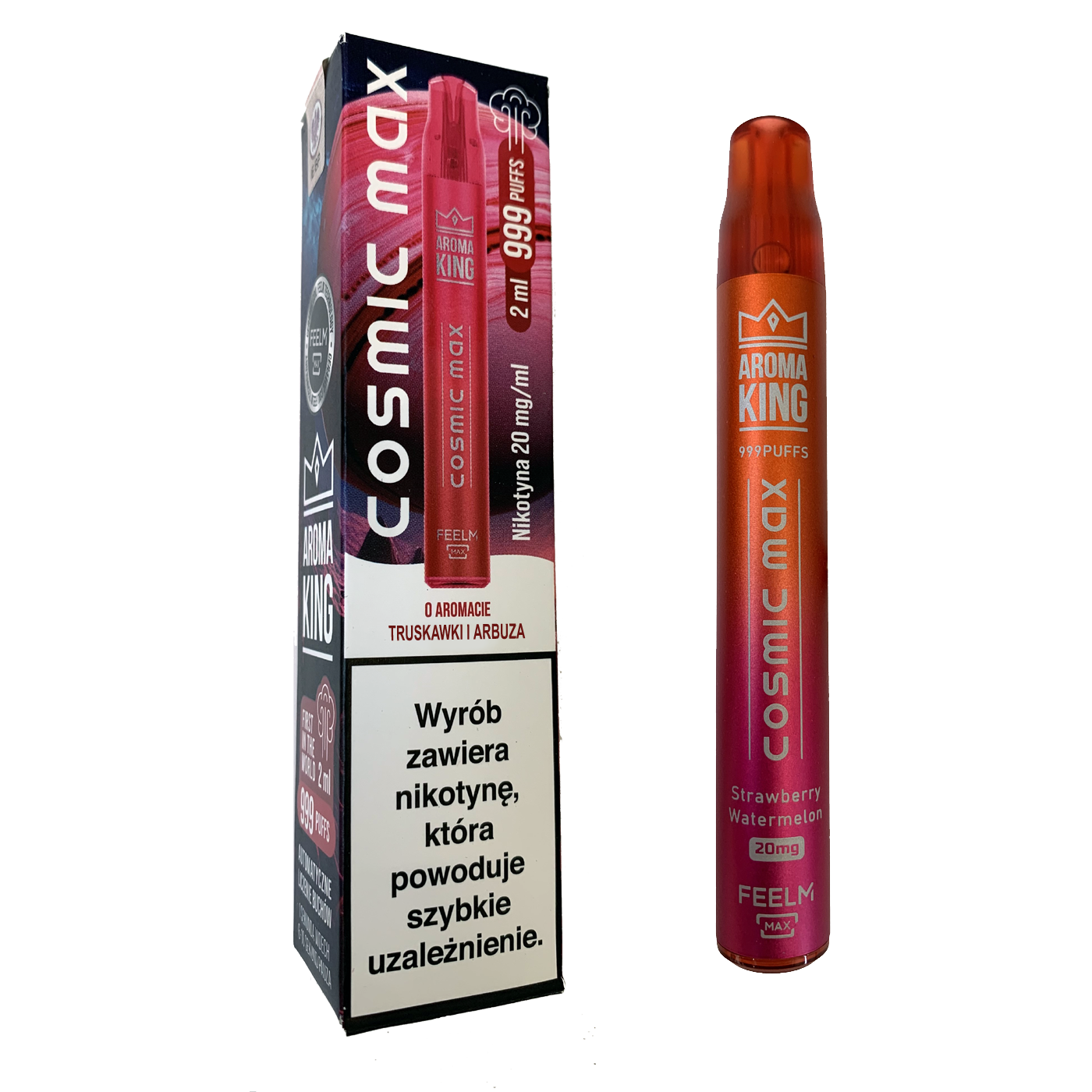 E-papieros jednorazowy Aroma King Cosmic 999 Truskawka Arbuz