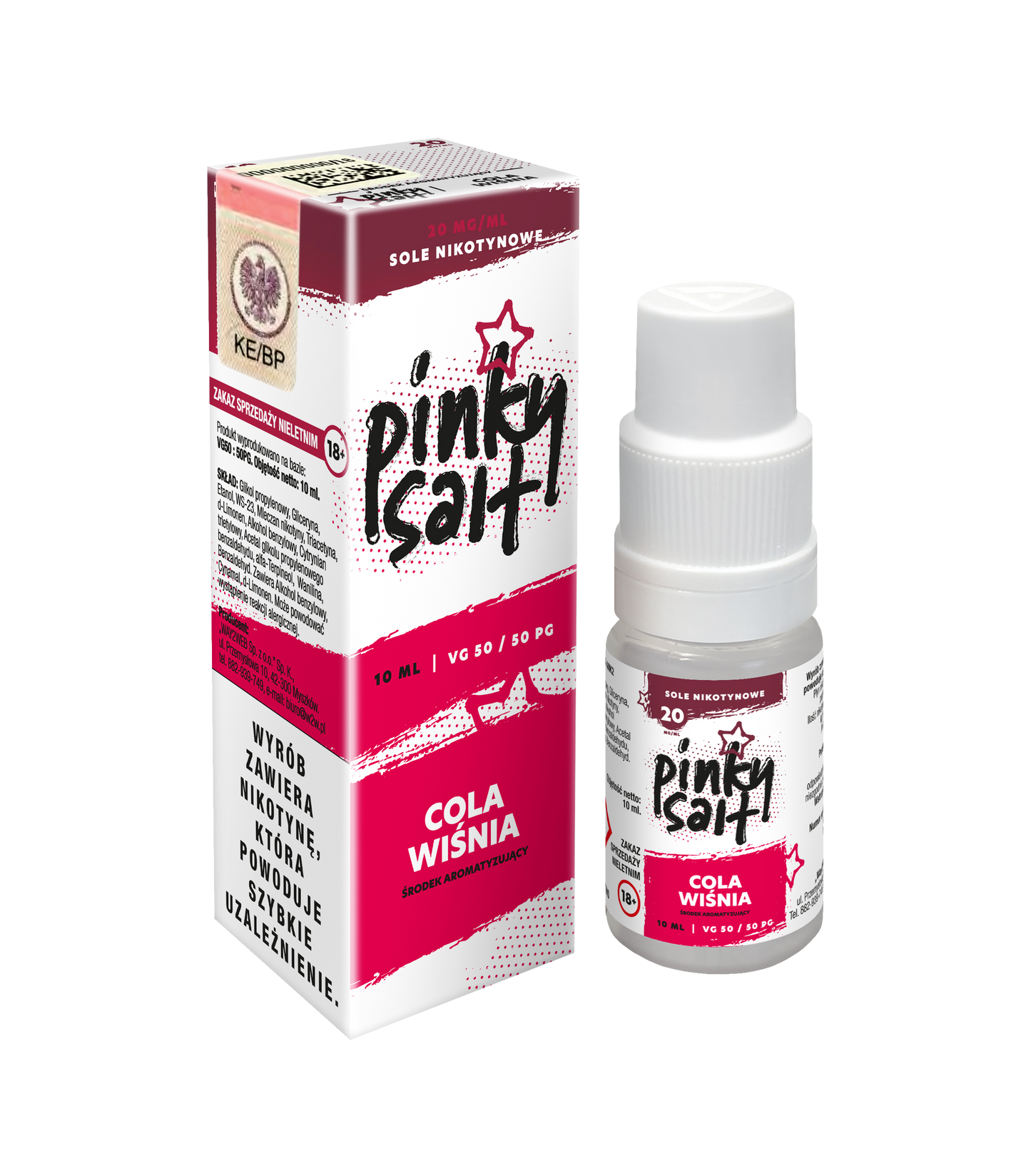 Liquid Pinky Vape Salt Cola Wiśnia