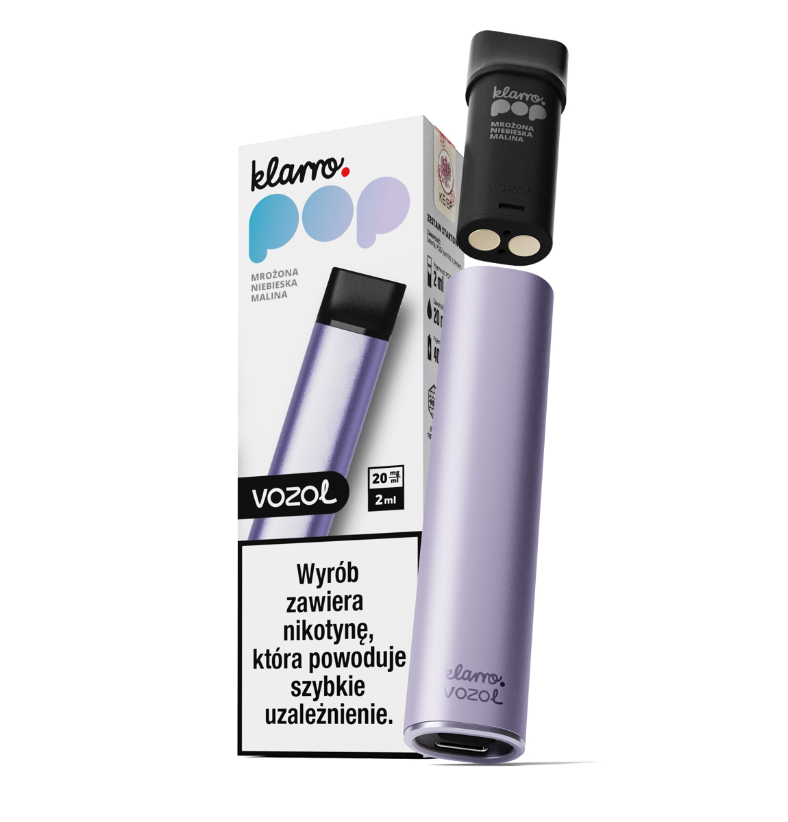 Klarro Pop Bateria + POD Mrożona Niebieska Malina