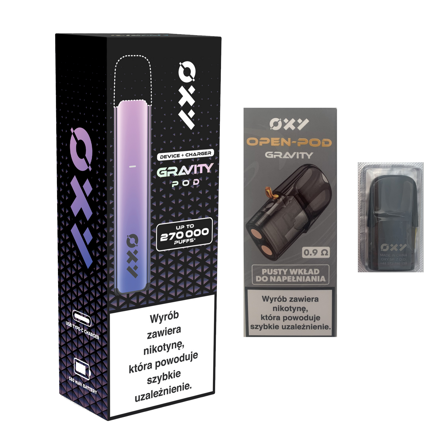 OXY Gravity POD Bateria Purple Sky + Kartridż 0.9Ω