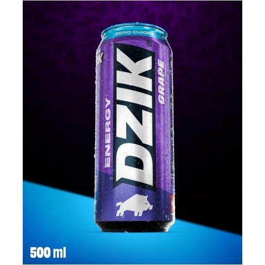 DZIK ENERGY ZERO KALORII GRAPE 500ML -zdjęcie numer 1