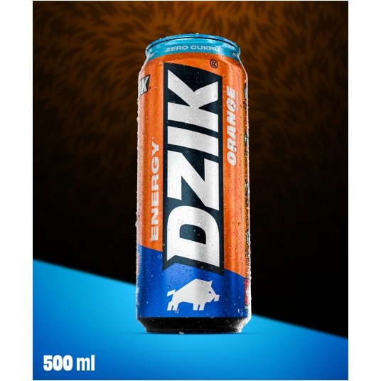 DZIK ENERGY ZERO KALORII ORANGE 500ML -zdjęcie numer 1