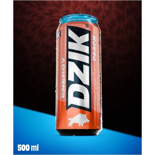 DZIK ENERGY ZERO KALORII PEACH 500ML -zdjęcie numer 1