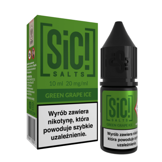 Liquid SiC! Salts 10ml Green Grape Ice 20mg -zdjęcie numer 1