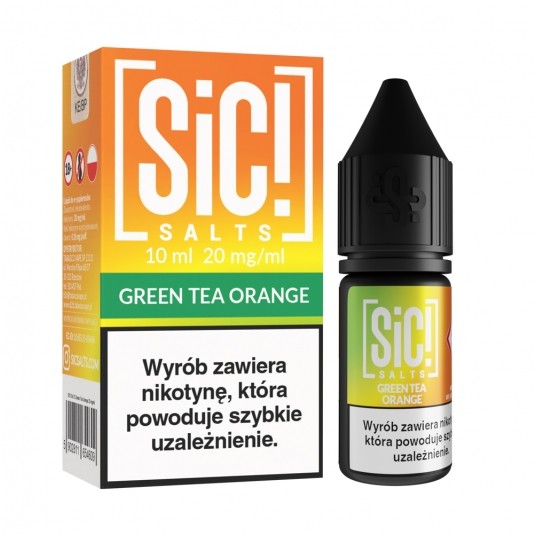 Liquid SiC! Salts 10ml Green Tea Orange 20mg -zdjęcie numer 1