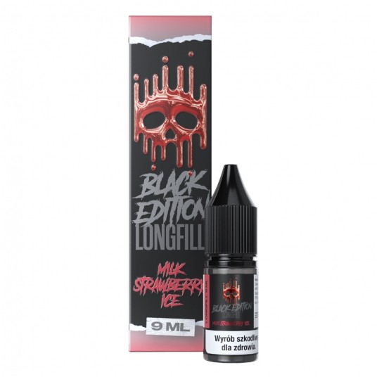 Longfill Dark Line Black 9ml Milk Strawberry Ice -zdjęcie numer 1