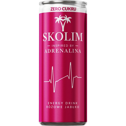 SKOLIM ENERGY RÓŻOWE JABŁKO 250ML ZERO CUKRU -zdjęcie numer 1