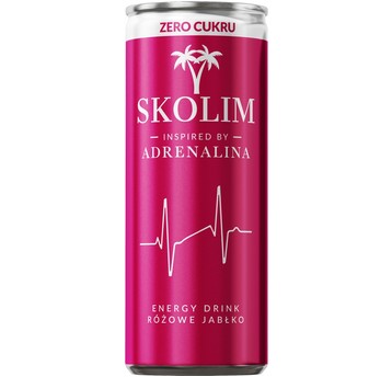 SKOLIM ENERGY RÓŻOWE JABŁKO 250ML ZERO CUKRU